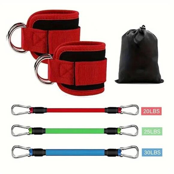 6pcs Ankle Resistance Bands •Working Out Leg & Butt Training Ankle Straps •Cuffs - Picture 6 of 8